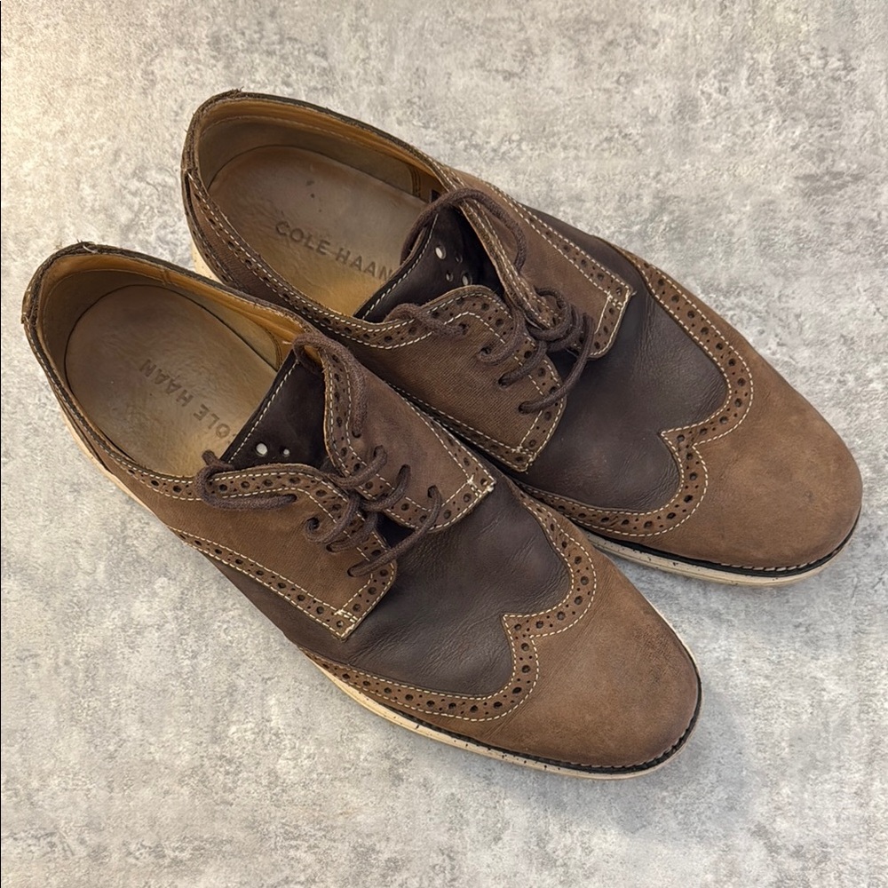 Cole Haan Brown Wingtip LunarGrand Oxford Shoes